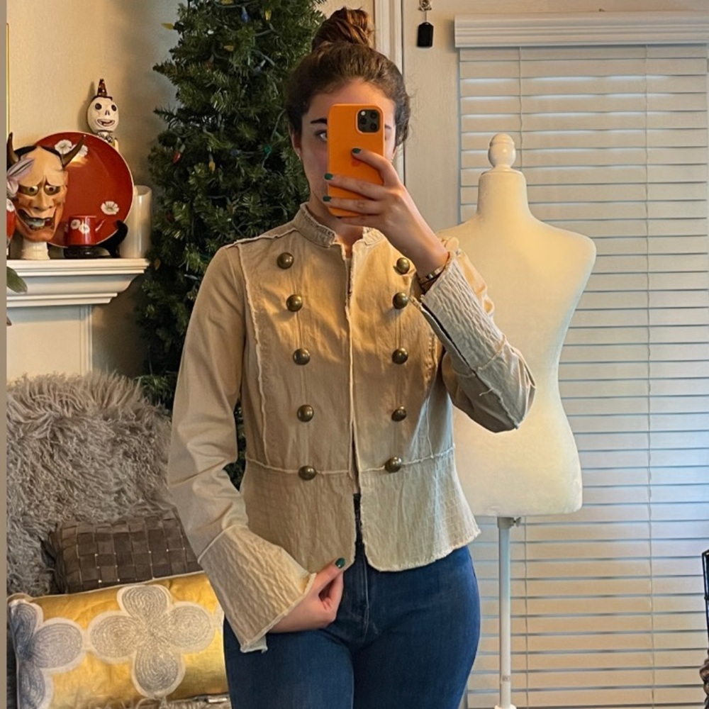 Old navy tan cotton cavalry jacket